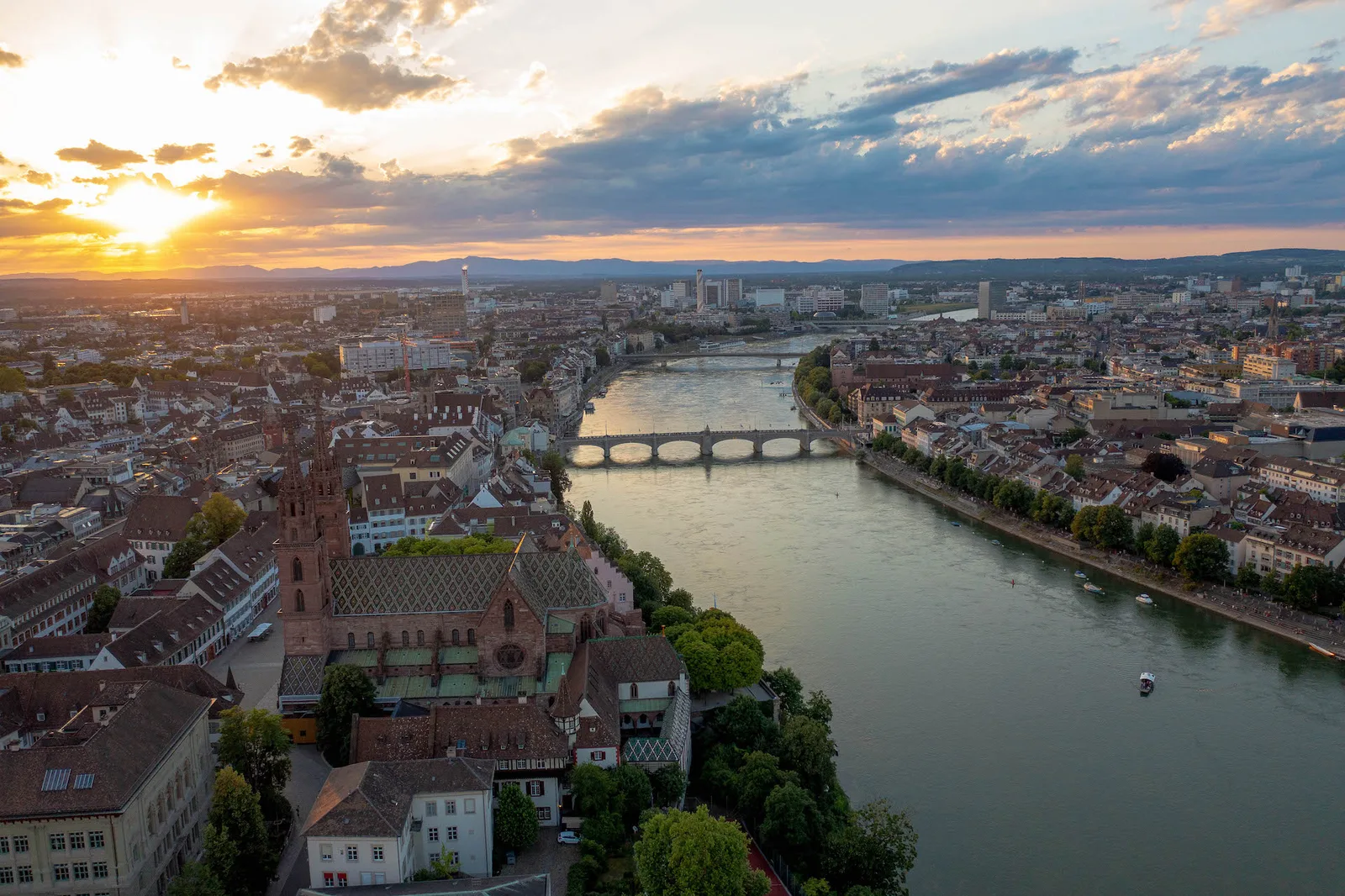 Aerial view of Basel, Switzerland